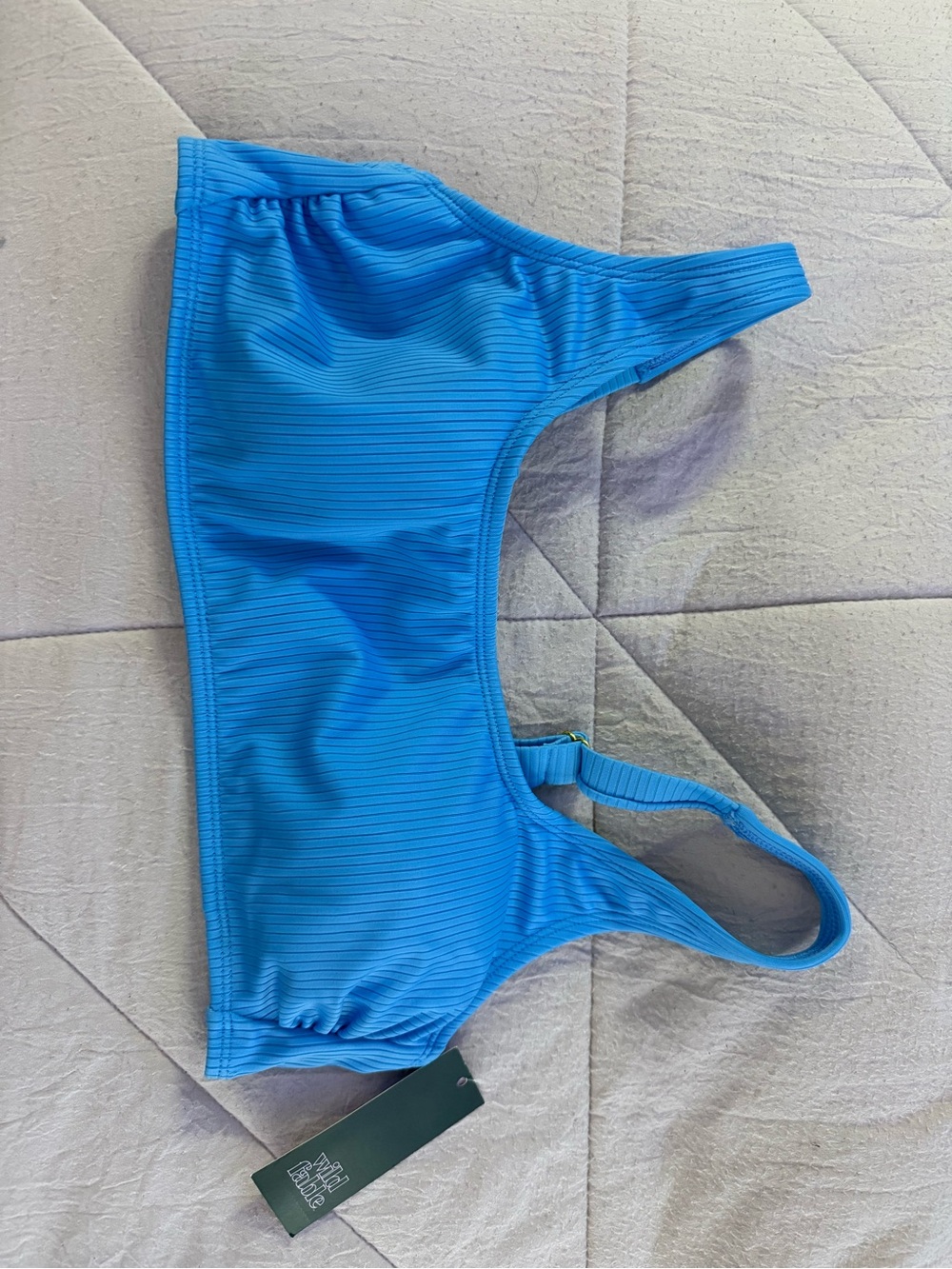 Target Bright Blue Women's Ribbed Swim Top